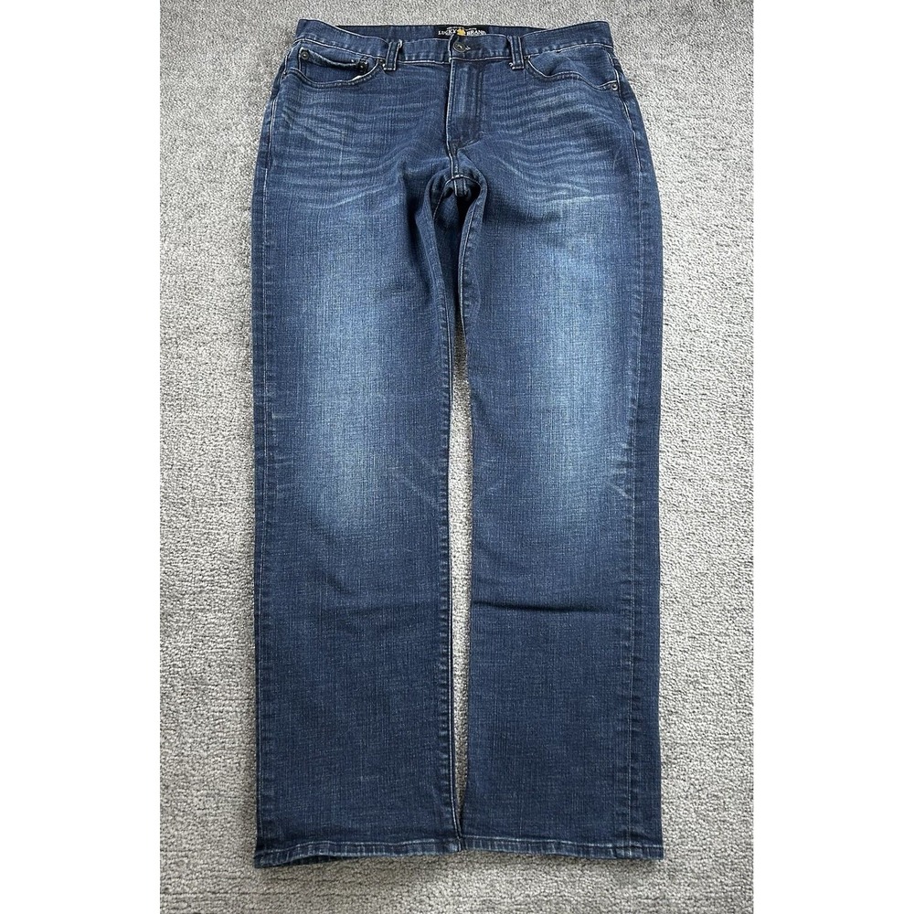 Lucky Brand 363 Vintage Straight Jeans Mens 33x32 Dark Wash Denim Blue Fits 31"